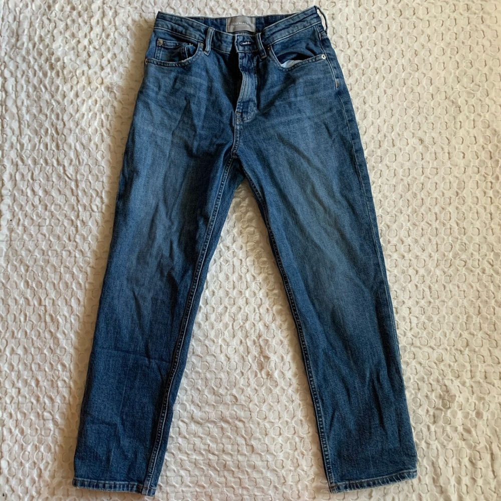 Everlane high rise straight jeans